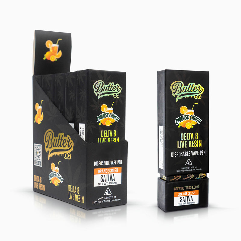 Butter OG Delta 8 Live Resin Disposable Vape 2G - Orange Crush (Sativa)