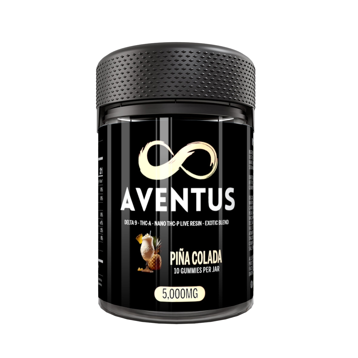Aventus8 Exotic Blend Gummies – Piña Colada (5000mg, 10ct Jar)