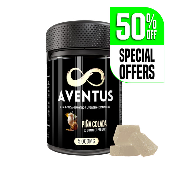 Aventus8 Exotic Blend Gummies – Piña Colada (5000mg, 10ct Jar)