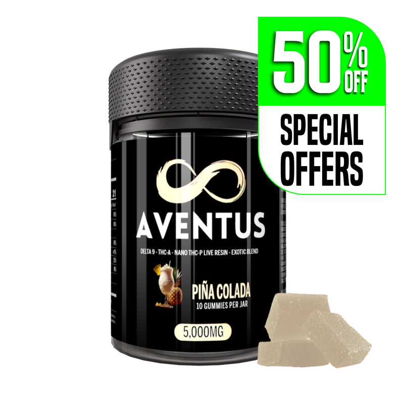 Aventus8 Exotic Blend Gummies – Piña Colada (5000mg, 10ct Jar)