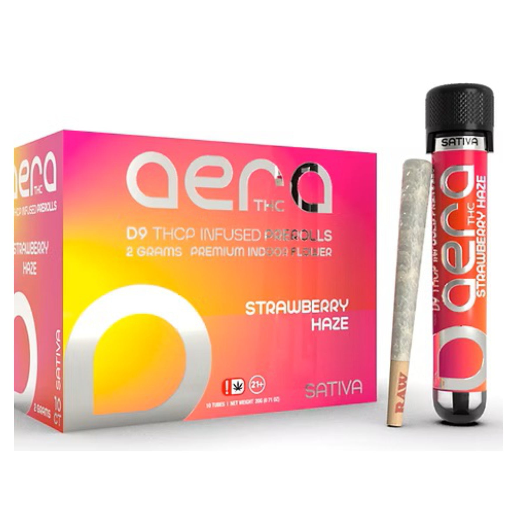 Aera D9 THCP Infused Preroll – Strawberry Haze (Sativa) | 2g Premium Indoor Flower