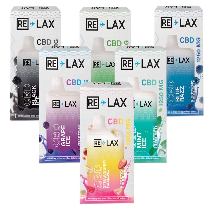 RE-LAX CBD Vape Pen 1250mg Disposable 5000 Puffs - GRAPE ICE