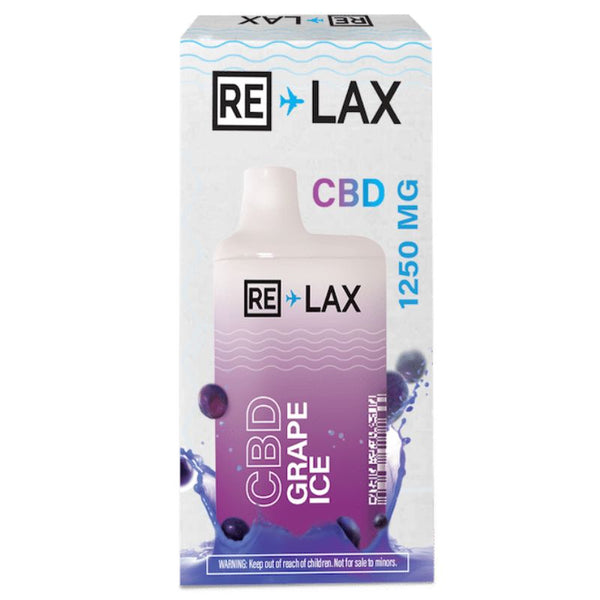 RE-LAX CBD Vape Pen 1250mg Disposable 5000 Puffs - GRAPE ICE