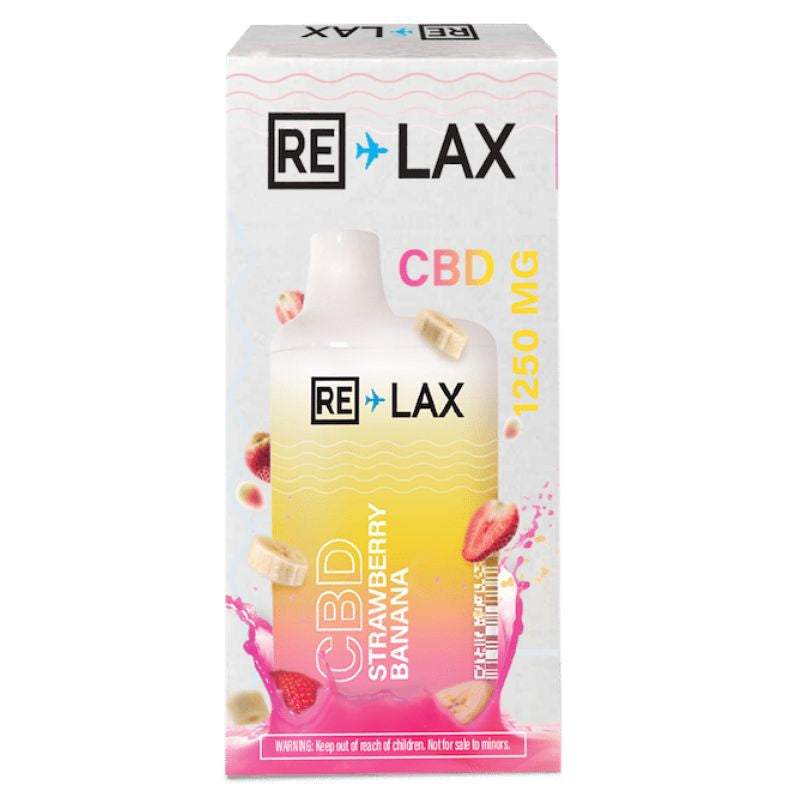 RE-LAX CBD Vape Pen 1250mg Disposable 5000 Puffs - STRAWBERRY BANANA