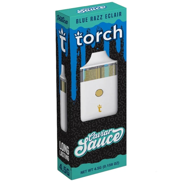 Torch Caviar Sauce BLUE RAZZ ECLAIR INDICA THC Disposable Vape Pen 4.5g 4500mg