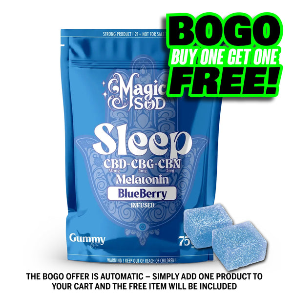 MAGICSOD Sleep Blueberry Gummies infused with (CBD + CBG + CBN @ 750mg) + Melatonin