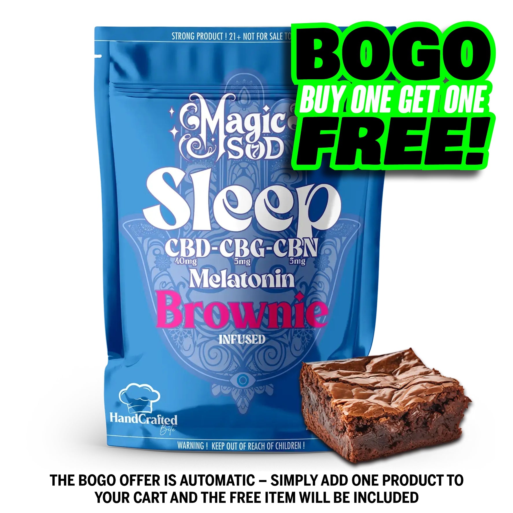 MAGICSOD Sleep Brownie infused with (CBD + CBG + CBN @ 750mg) + Melatonin