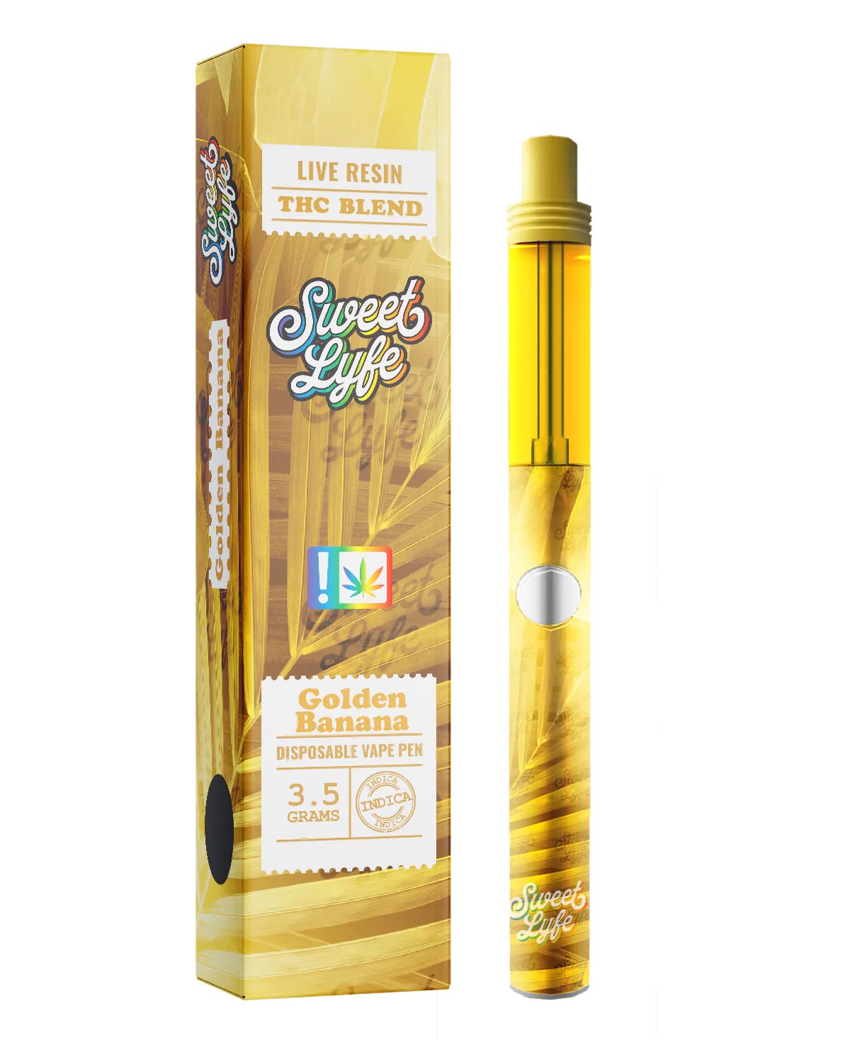 Disposable Vape Pen 3.5 Grams Infused with Live Resin THC Blend - Golden Banana Indica