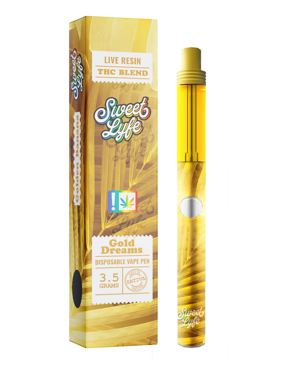Disposable Vape Pen 3.5 Grams Infused with Live Resin THC Blend - Gold Dreams Sativa