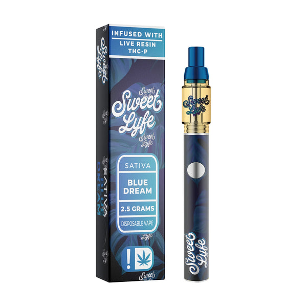 Disposable Vape Pen 2.5ml Infused with Live Resin + THCP - Blue Dream - Sativa