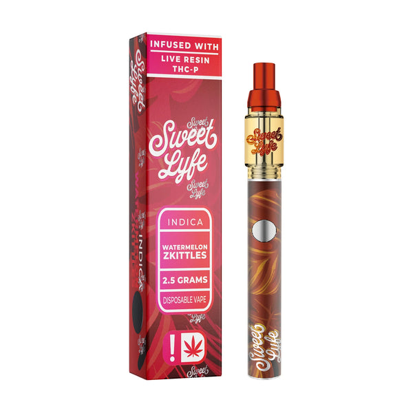 Disposable Vape Pen 2.5ml Infused with Live Resin + THCP - Watermelon Zkittles - Indica