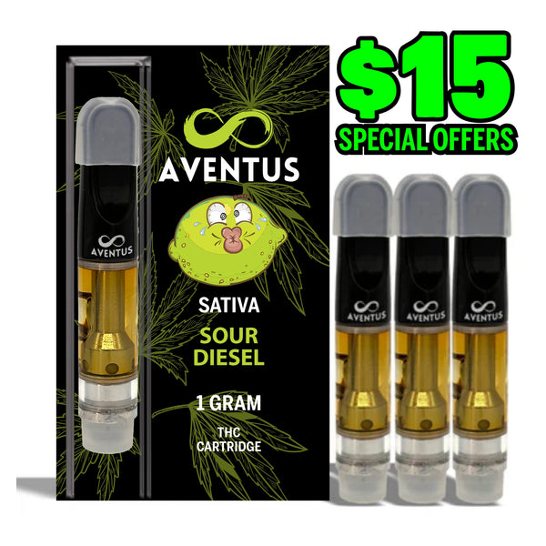 THC SOUR DIESEL Full Spectrum 510 Thread Vape Cartridge 1000mg 1 gram