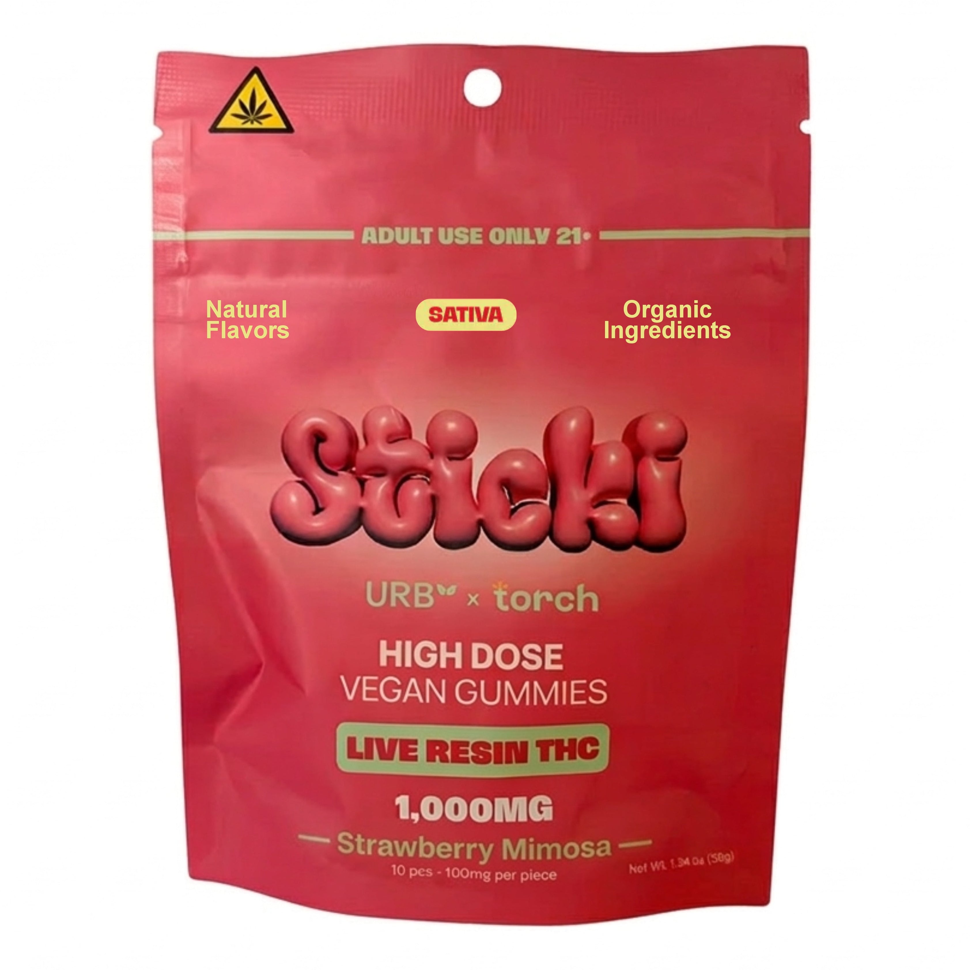ブライトシュベルツ　ニキティキ　がらがら URB x TORCH Sticki Live Resin THC 1000MG Gummies - Strawberry Mimosa (
