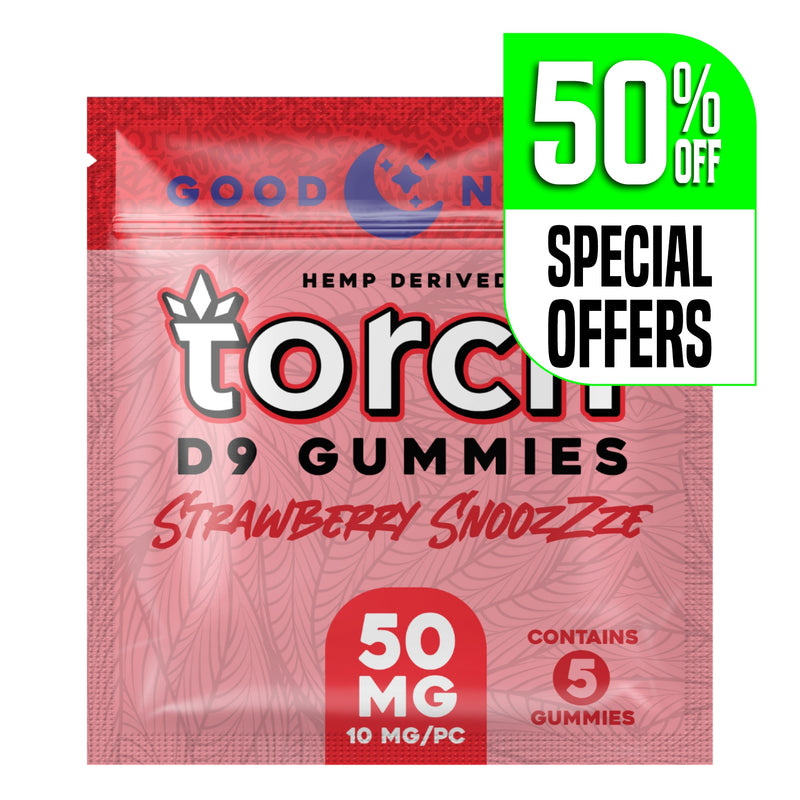 Torch Delta-9 Delta 9 Gummies 50mg -  Strawberry Snoozzze