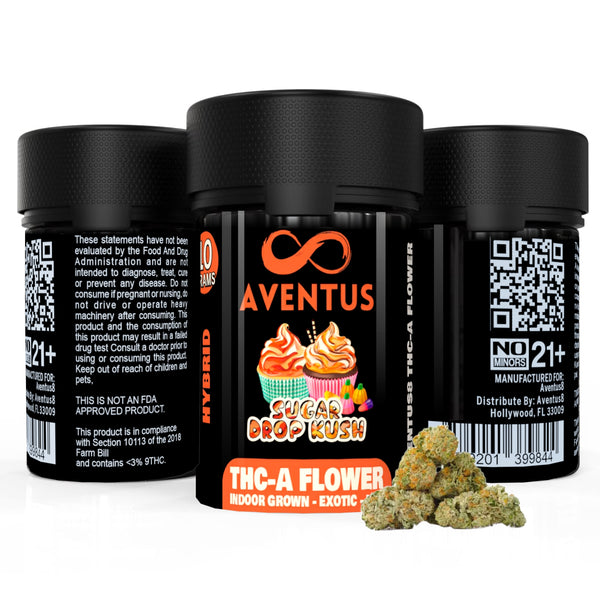 AVENTUS8 THC-A Flower Delta 8 THC Sugar Drop Kush 10g