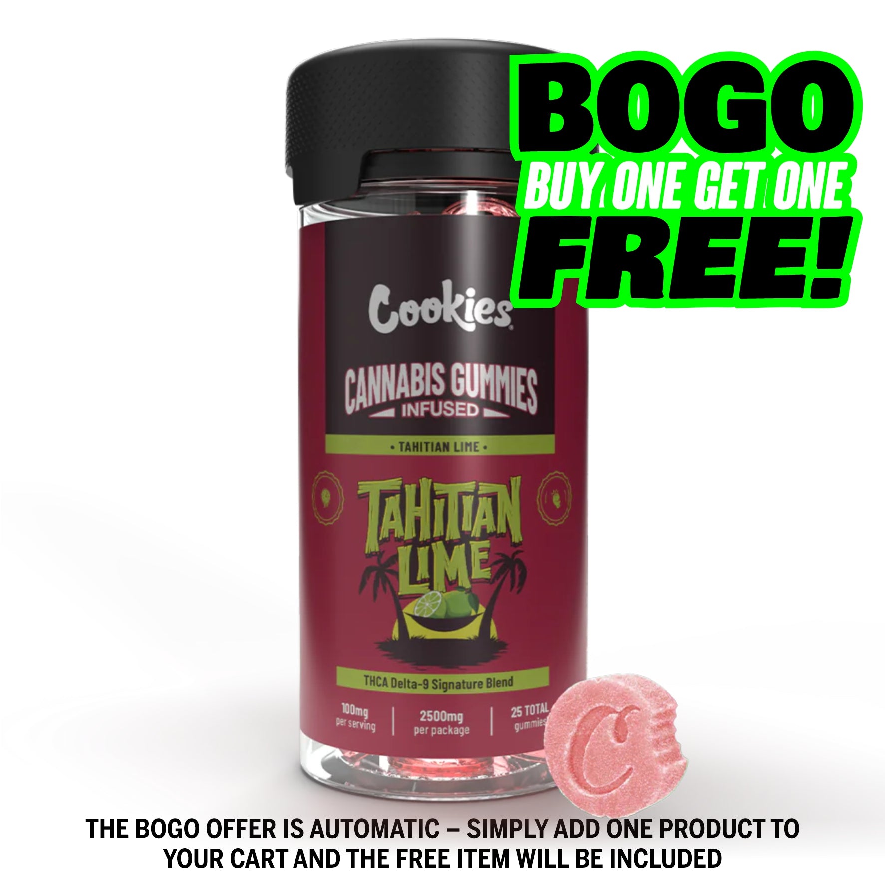 Cookies THCA Delta 9 Signature Blend Gummies 2500MG - Tahitian Lime