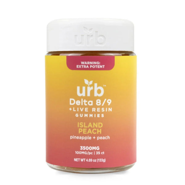 urb Delta D8/D9 THC Gummies - 3500mg  Island Peach