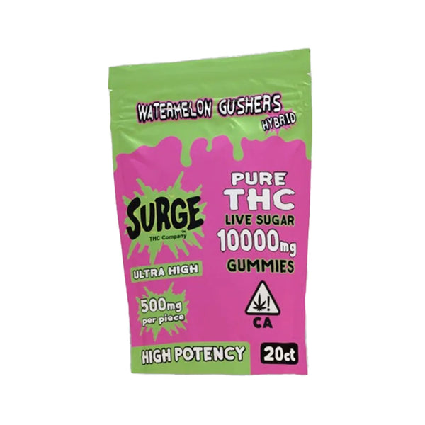 Surge Pure THC Live Sugar 10000mg Gummies Watermelon Gushers - Hybrid