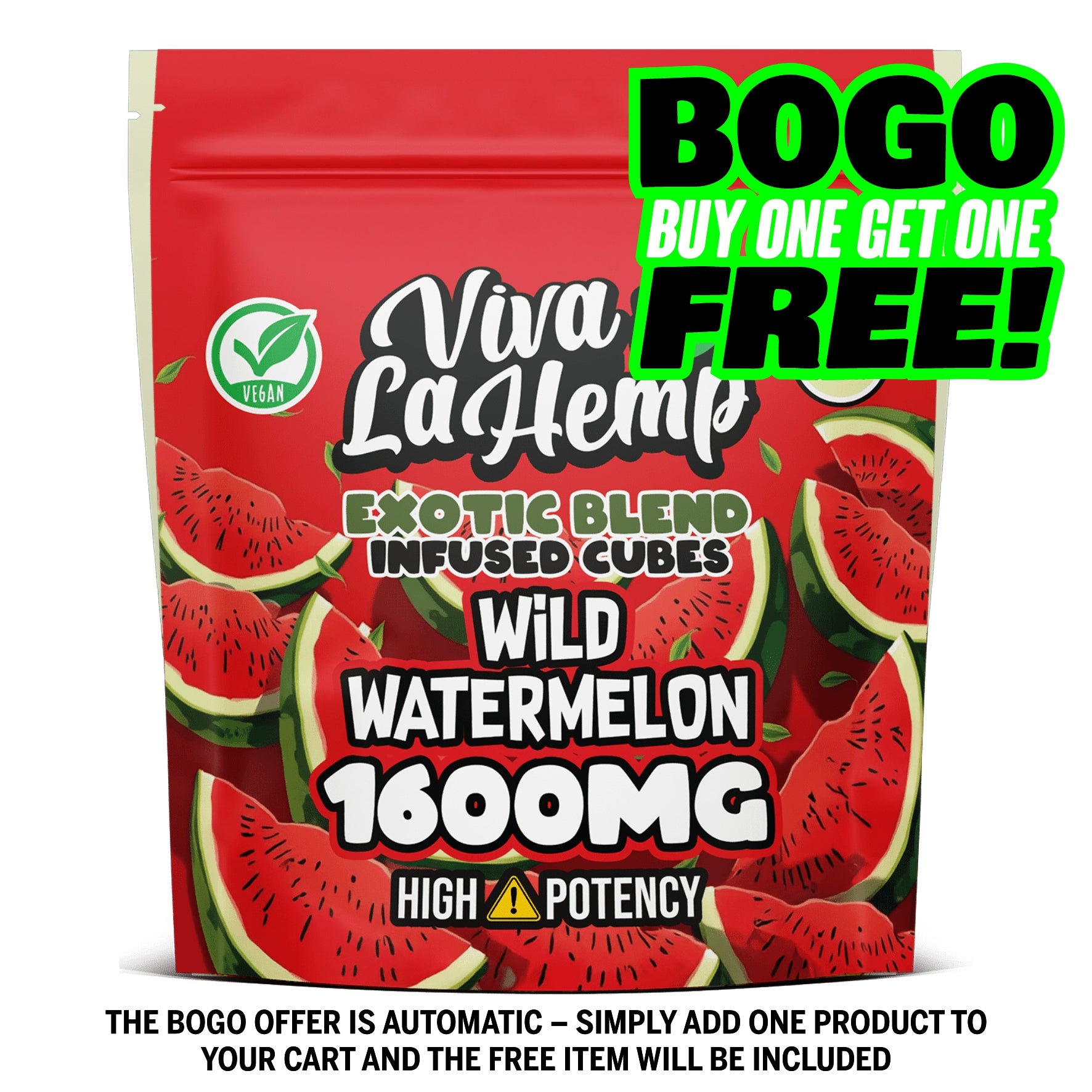 viva la hemp Exotic Blend Infused Cubes – 1600MG Wild Watermelon