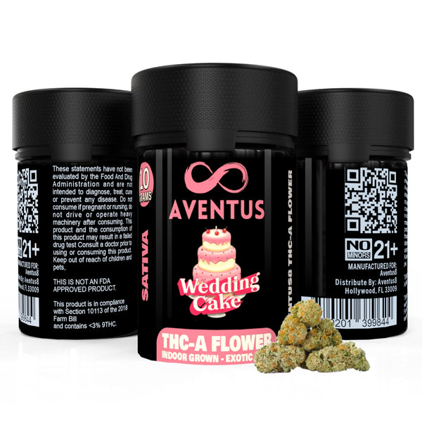 AVENTUS8 THC-A FLOWER Wedding Cake 10G