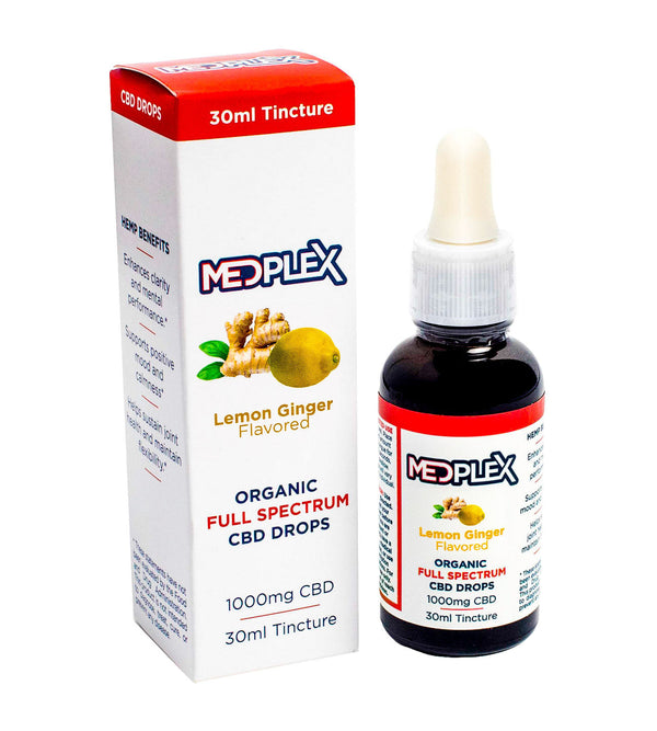 Lemon Ginger Organic Full Spectrum CBD Oil Tincture Drops 1000 mg