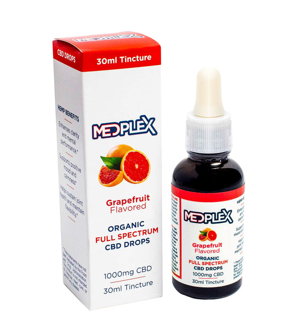 Grapefruit Organic Full Spectrum CBD Oil Tincture Drops 1000 mg