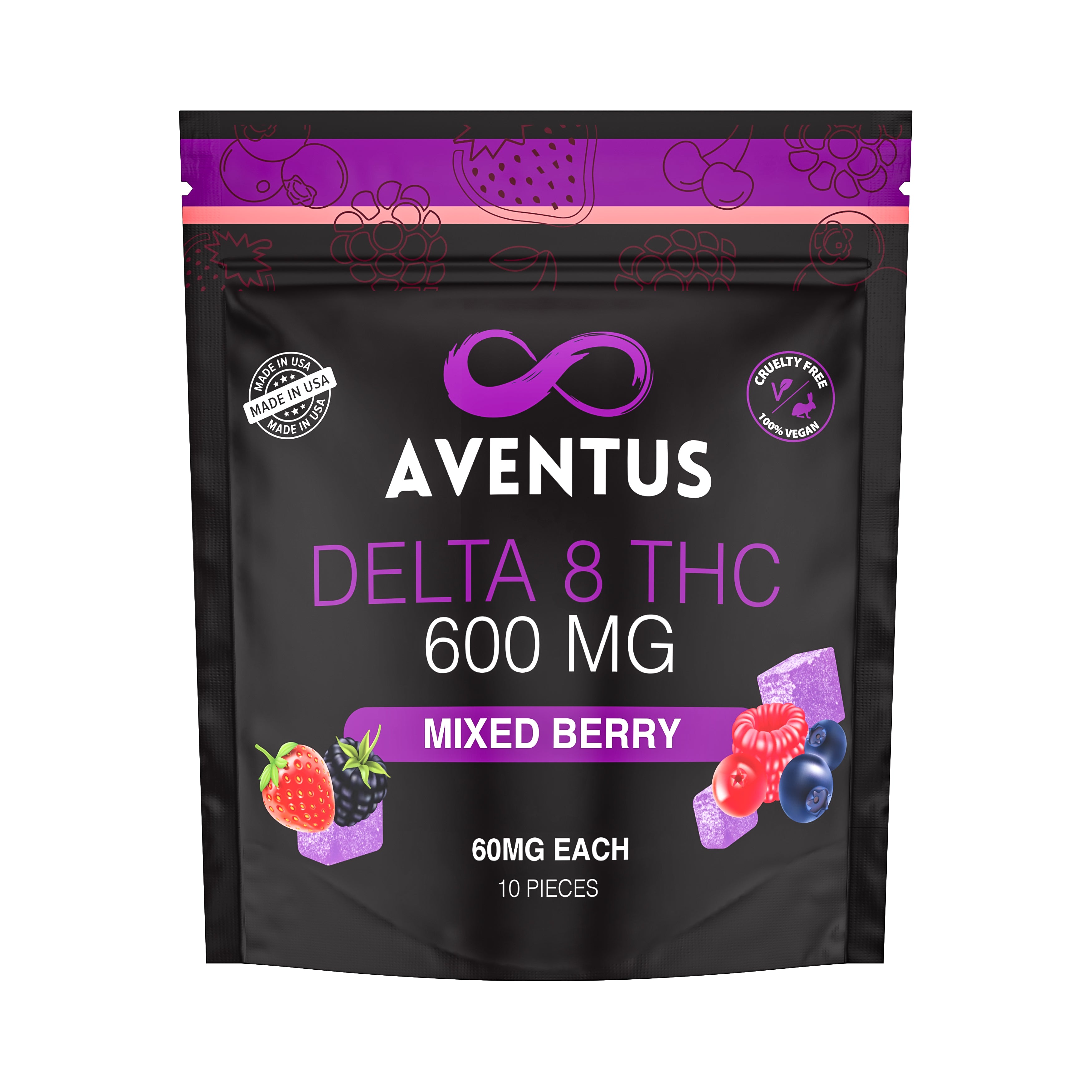 DELTA 8 THC INFUSED GUMMIES MIXED BERRY 600mg