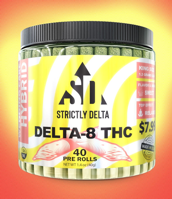 DELTA-8 PRE-ROLLS (THC) 40 COUNT WEDDING CAKE