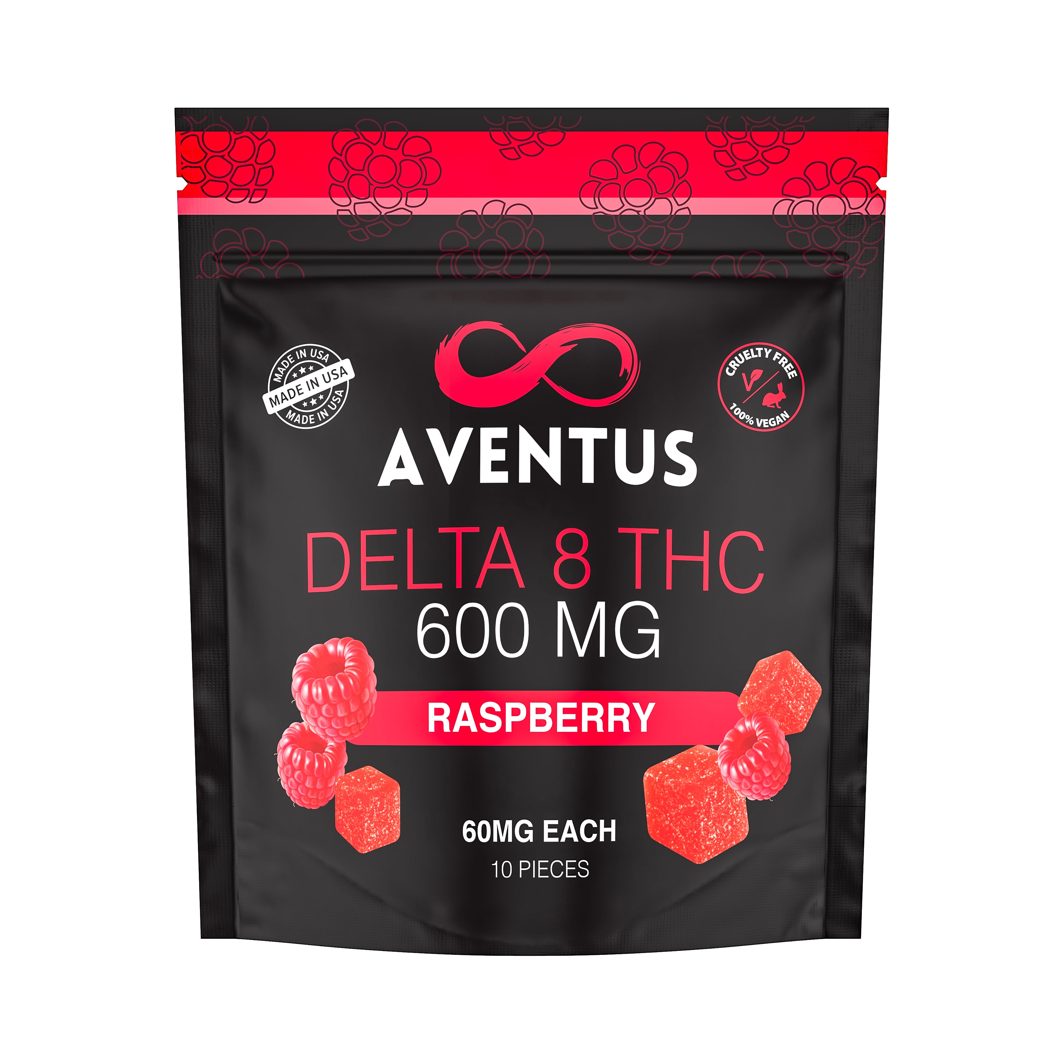 DELTA 8 THC INFUSED GUMMIES RASPBERRY 600mg